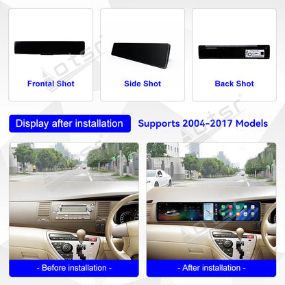 Aotsr Dual 12.3 inch Car Radio for Toyota ISIS 2004-2017 with 7870 Octa Core Chip Ultra HD 2400*900 Touch Screen Wireless CarPlay Bluetooth 5.0 GPS Navigation
