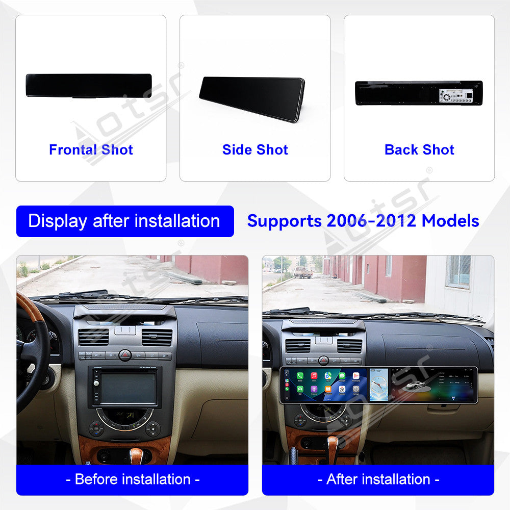 Aotsr Dual 12.3 inch Car Radio for SsangYong Rexton 2006-2012 with 7870 Octa Core Chip, Ultra HD 2400*900 Touch Screen, Wireless CarPlay, Bluetooth 5.0, GPS Navigation, 4G Network, OEM Upgrade Multimedia System