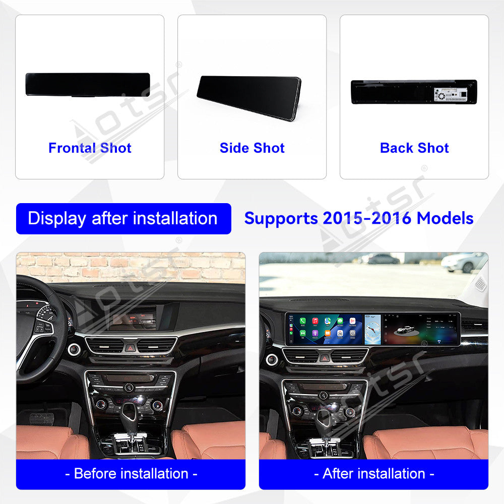 Aotsr Dual 12.3 inch Car Radio For Geely Borui 2015-2016 with 7870 Octa Core Chip Ultra HD 2400*900 Touch Screen Wireless CarPlay Bluetooth 5.0 GPS Navigation