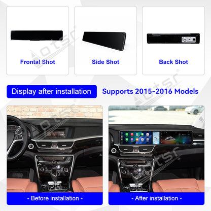 Aotsr Dual 12.3 inch Car Radio For Geely Borui 2015-2016 with 7870 Octa Core Chip Ultra HD 2400*900 Touch Screen Wireless CarPlay Bluetooth 5.0 GPS Navigation