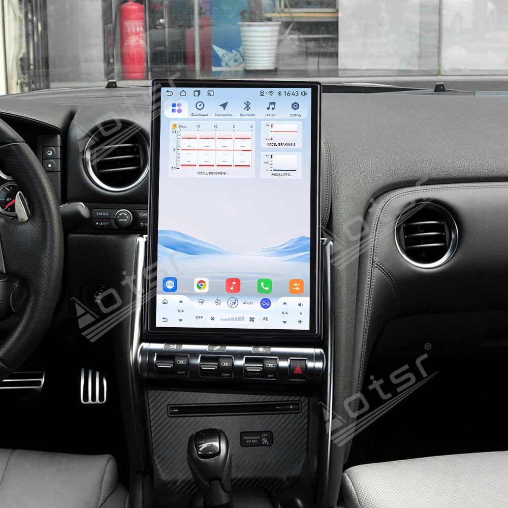 Aotsr 14.5 inch Android Auto Carplay Car For Nissan GT-R GTR 2009-2017 LHD RHD Smart GPS Navi Car Radio Stereo Player DSP Tape Recorder