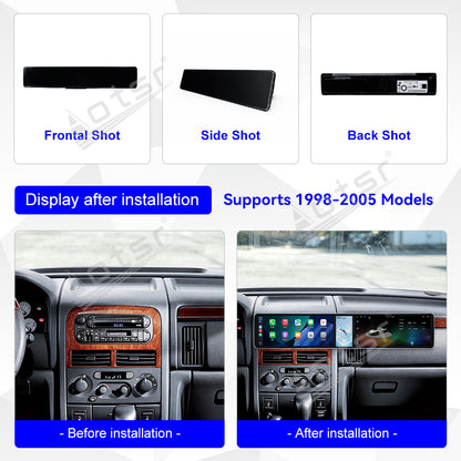 Aotsr Dual 12.3 inch Car Radio For Jeep 2/Grand Cherokee 1998-2005 with 7870 Octa Core Chip Ultra HD 2400*900 Touch Screen Wireless CarPlay Bluetooth 5.0 GPS Navigation