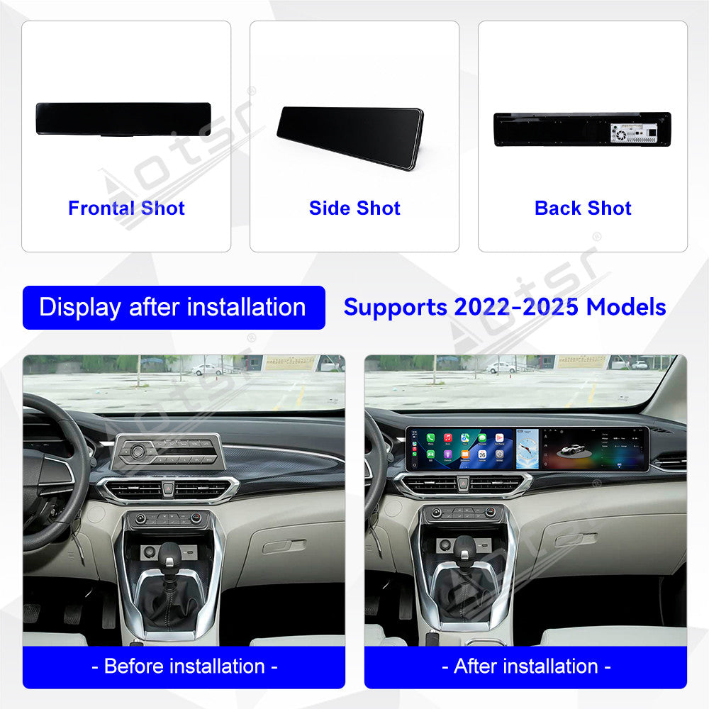 Aotsr Dual 12.3 inch Car Radio for Maxus G50 2022-2025 with 7870 Octa Core Chip, Ultra HD 2400*900 Touch Screen, Wireless CarPlay, Bluetooth 5.0, GPS Navigation, 4G Network, OEM Upgrade Multimedia System