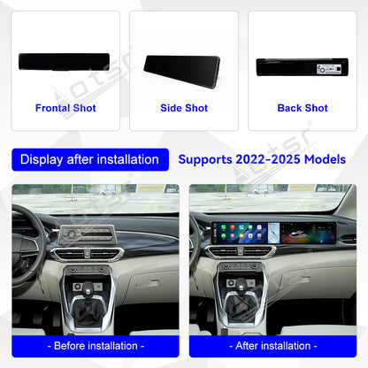 Aotsr Dual 12.3 inch Car Radio for Maxus G50 2022-2025 with 7870 Octa Core Chip, Ultra HD 2400*900 Touch Screen, Wireless CarPlay, Bluetooth 5.0, GPS Navigation, 4G Network, OEM Upgrade Multimedia System