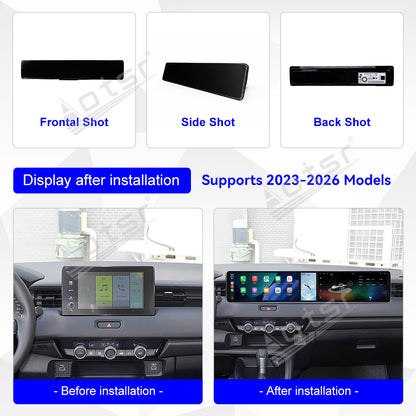 Aotsr Dual 12.3 inch Car Radio for Honda XR-V 2023-2026 with 7870 Octa Core Chip, Ultra HD 2400*900 Touch Screen, Wireless CarPlay, Bluetooth 5.0, GPS Navigation, 4G Network, OEM Upgrade Multimedia System