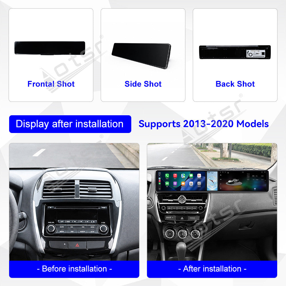 Aotsr Dual 12.3 inch Car Radio for Peugeot 4008 2013-2020 with 7870 Octa Core Chip Ultra HD 2400*900 Touch Screen Wireless CarPlay Bluetooth 5.0 GPS Navigation 4G Network OEM Upgrade Multimedia System