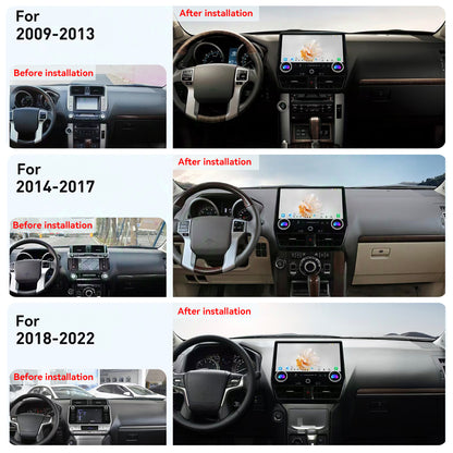 Tesla Screen For Toyota Prado 150 2009-2022 Modified 2024 Lexus GX550  Android 13.0 Car  Radio  Player  GPS Navi Auto  Stereo Multimedia Video DSP Carplay 4G SIM