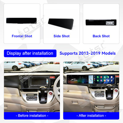 Aotsr Dual 12.3 inch Car Radio for Honda N-WGN 2013-2019 with 7870 Octa Core Chip, Ultra HD 2400*900 Touch Screen, Wireless CarPlay, Bluetooth 5.0, GPS Navigation, 4G Network, OEM Upgrade Multimedia System