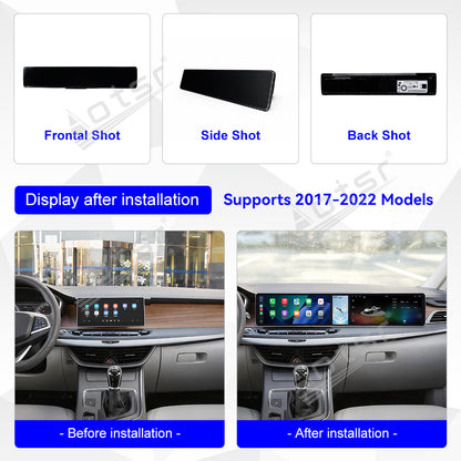 Aotsr Dual 12.3 inch Car Radio For Geely Jiaji/Maple 80V 2017-2022 with 7870 Octa Core Chip Ultra HD 2400*900 Touch Screen Wireless CarPlay Bluetooth 5.0 GPS Navigation