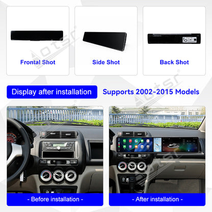 Aotsr Dual 12.3 inch Car Radio for Honda Fit/City/EVERUS S1 2002-2015 with 7870 Octa Core Chip, Ultra HD 2400*900 Touch Screen, Wireless CarPlay, Bluetooth 5.0, GPS Navigation, 4G Network, OEM Upgrade Multimedia System