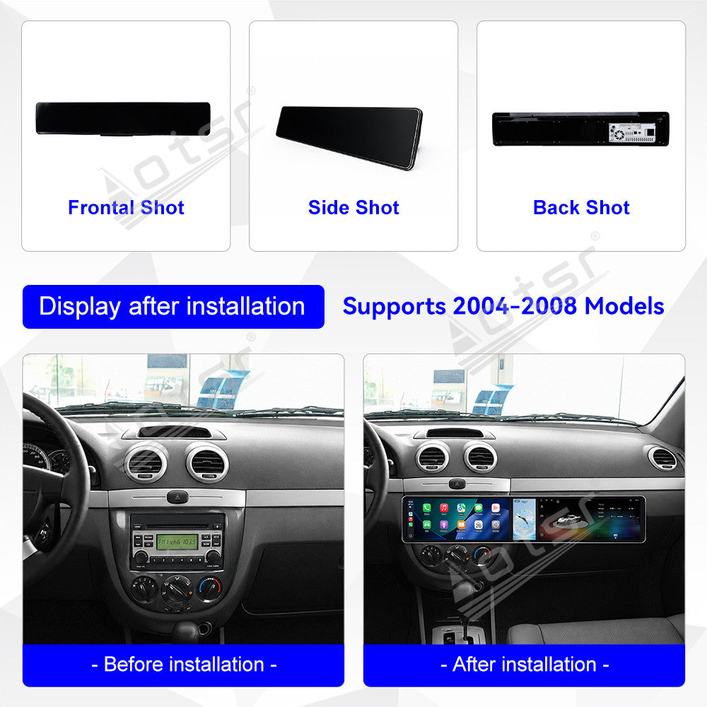 Aotsr Dual 12.3 inch Car Radio for Buick Excelle HRV 2004-2008 with 7870 Octa Core Chip Ultra HD 2400*900 Touch Screen Wireless CarPlay Bluetooth 5.0 GPS Navigation 4G Network OEM Upgrade Multimedia System