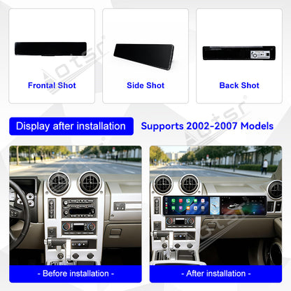 Aotsr Dual 12.3 inch Car Radio For Hummer H2 2002-2007 with 7870 Octa Core Chip Ultra HD 2400*900 Touch Screen Wireless CarPlay Bluetooth 5.0 GPS Navigation