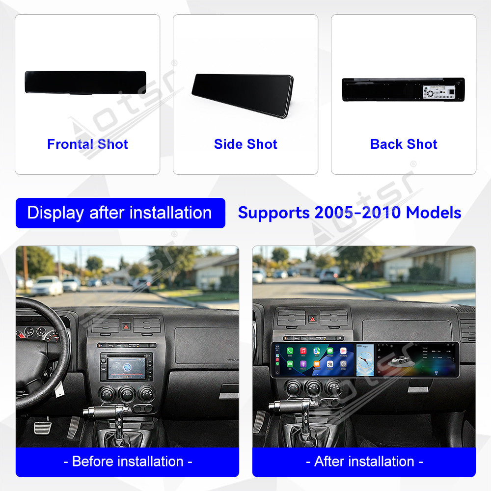 Aotsr Dual 12.3 inch Car Radio For Hummer H3 2005-2010 with 7870 Octa Core Chip Ultra HD 2400*900 Touch Screen Wireless CarPlay Bluetooth 5.0 GPS Navigation