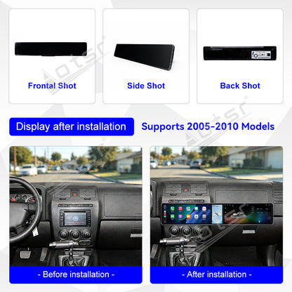 Aotsr Dual 12.3 inch Car Radio For Hummer H3 2005-2010 with 7870 Octa Core Chip Ultra HD 2400*900 Touch Screen Wireless CarPlay Bluetooth 5.0 GPS Navigation