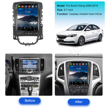 9.7 Inch Tesla Screen For  Buick Excelle 2009-2014 Android 13.0 Car Radio Player GPS Navi Auto Stereo Multimedia Video DSP Carplay 4G SIM