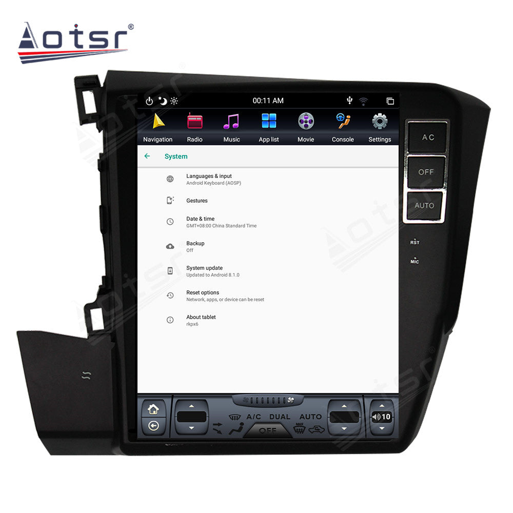For Honda Avancier 10.4 Inch Tesla-style Carplay Screens 2017-2018
