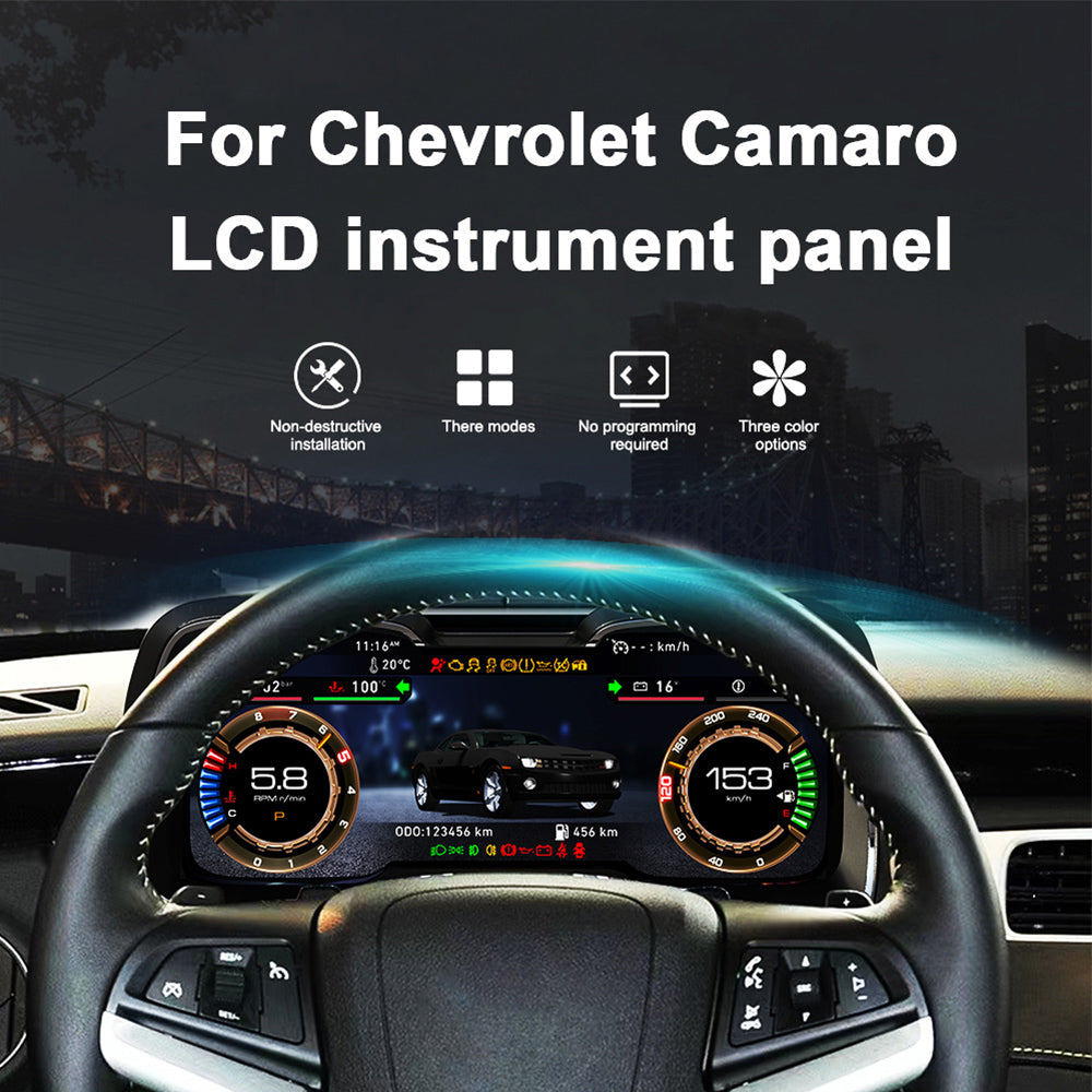 Aotsr  Screen For Chevrolet  Camaro LCD 2010-2015 with Carplay LCD Digital Cluster  Virtual Cockpit Speedometer Dashboard LCD Screen Instrument Panel Part