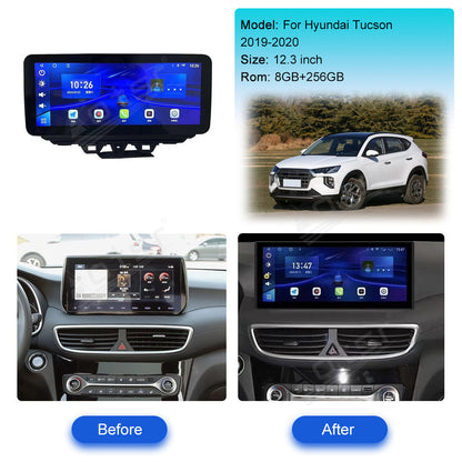 12.3 Inch Tesla Screen For Hyundai Tucson 2019-2020 Android 13.0 Car Radio Player GPS Navi Auto Stereo Multimedia Video DSP Carplay 4G SIM