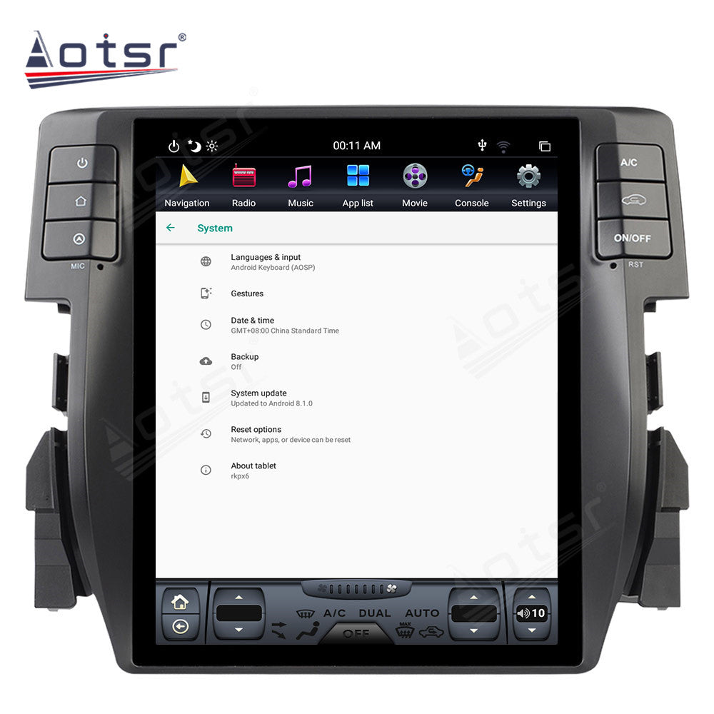 For Honda Civic 10.4 Inch Tesla-style Carplay Screens (2016-2019)