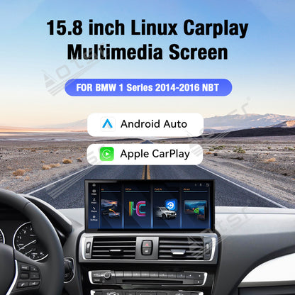 Aotsr 15.8 inch Linux Carplay Screen For BMW 1 Series 2014-2016 NBT IPS Touch Stereo Unit Multi Storage 4G DSP BT5.0 GPS