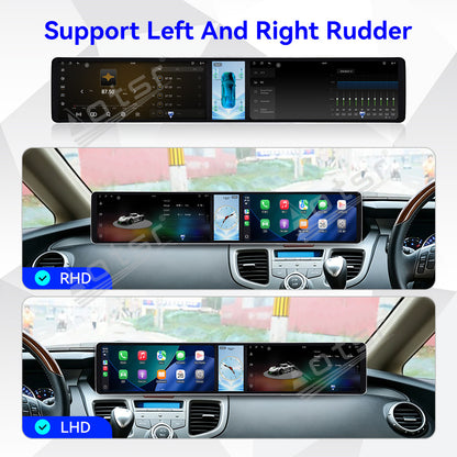 Aotsr Dual 12.3 inch Car Radio for Honda Odyssey 2005-2010 with 7870 Octa Core Chip, Ultra HD 2400*900 Touch Screen, Wireless CarPlay, Bluetooth 5.0, GPS Navigation, 4G Network, OEM Upgrade Multimedia System