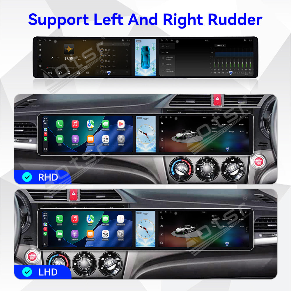 Aotsr Dual 12.3 inch Car Radio for Honda CRIDER 2013-2016 with 7870 Octa Core Chip, Ultra HD 2400*900 Touch Screen, Wireless CarPlay, Bluetooth 5.0, GPS Navigation, 4G Network, OEM Upgrade Multimedia System
