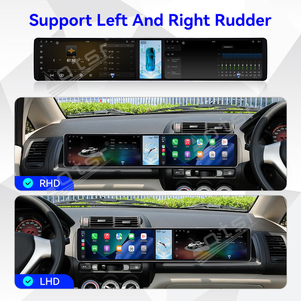 Aotsr Dual 12.3 inch Car Radio for Honda Fit/City/EVERUS S1 2002-2015 with 7870 Octa Core Chip, Ultra HD 2400*900 Touch Screen, Wireless CarPlay, Bluetooth 5.0, GPS Navigation, 4G Network, OEM Upgrade Multimedia System