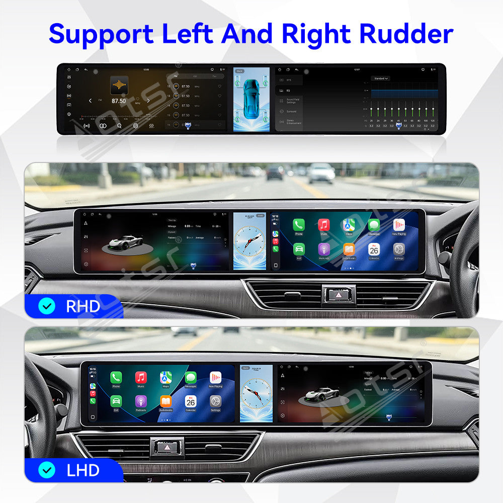 Aotsr Dual 12.3 inch Car Radio for Honda Accord/Inspire 2018-2022 with 7870 Octa Core Chip, Ultra HD 2400*900 Touch Screen, Wireless CarPlay, Bluetooth 5.0, GPS Navigation, 4G Network, OEM Upgrade Multimedia System