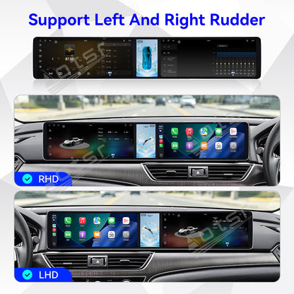 Aotsr Dual 12.3 inch Car Radio for Honda Accord/Inspire 2018-2022 with 7870 Octa Core Chip, Ultra HD 2400*900 Touch Screen, Wireless CarPlay, Bluetooth 5.0, GPS Navigation, 4G Network, OEM Upgrade Multimedia System