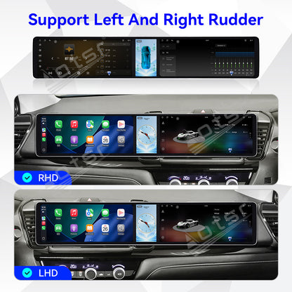 Aotsr Dual 12.3 inch Car Radio for Honda City 2020-2026 with 7870 Octa Core Chip, Ultra HD 2400*900 Touch Screen, Wireless CarPlay, Bluetooth 5.0, GPS Navigation, 4G Network, OEM Upgrade Multimedia System