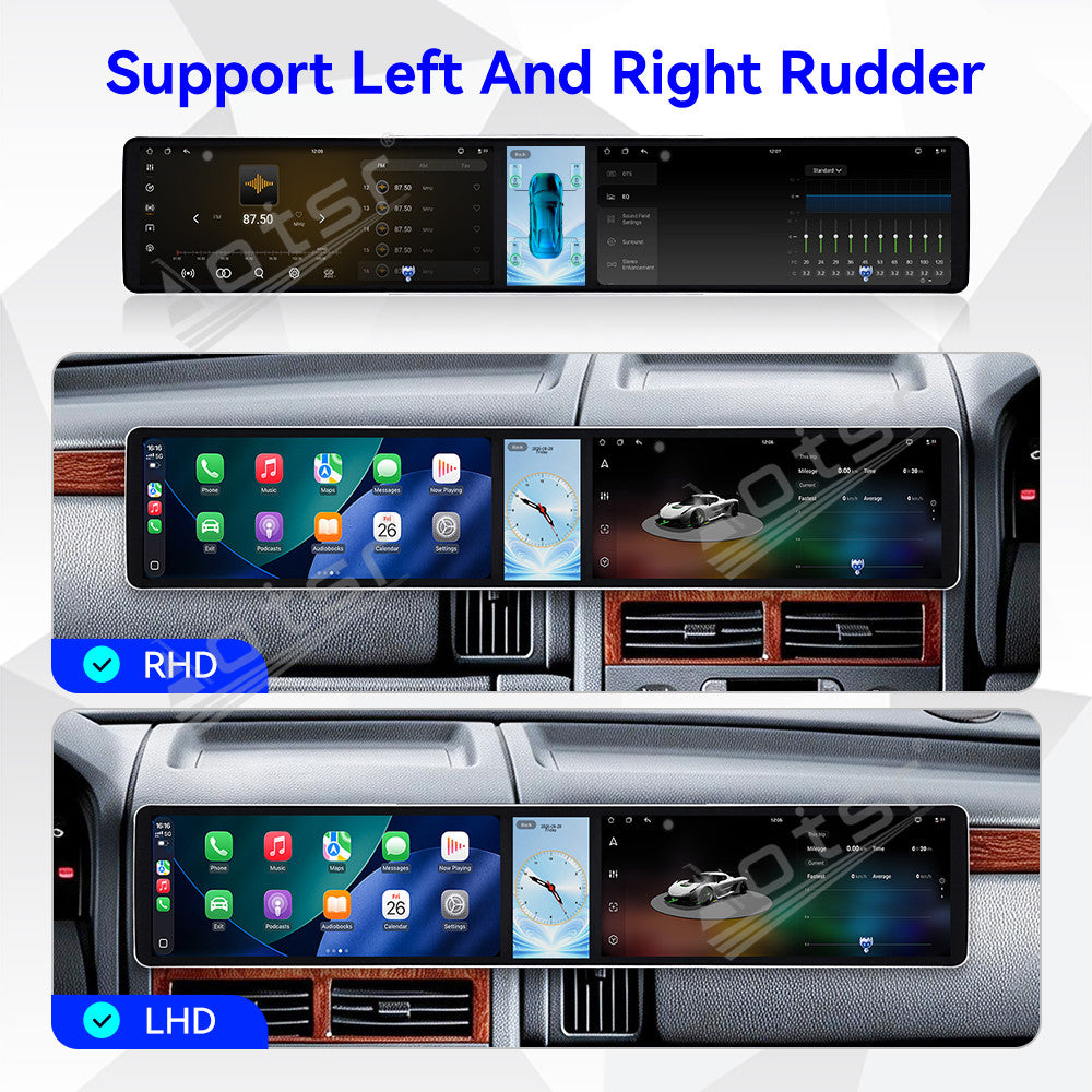 Aotsr Dual 12.3 inch Car Radio For Jeep 2/Grand Cherokee 1998-2005 with 7870 Octa Core Chip Ultra HD 2400*900 Touch Screen Wireless CarPlay Bluetooth 5.0 GPS Navigation