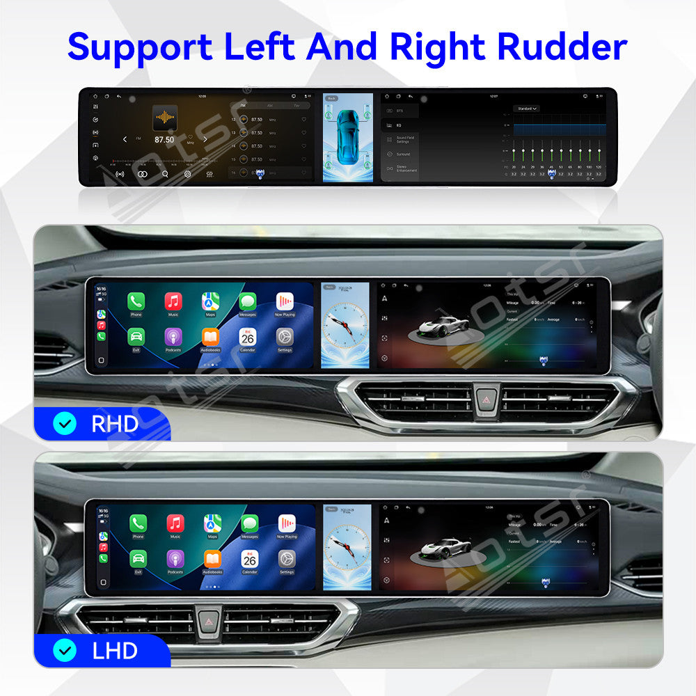 Aotsr Dual 12.3 inch Car Radio for Maxus G50 2022-2025 with 7870 Octa Core Chip, Ultra HD 2400*900 Touch Screen, Wireless CarPlay, Bluetooth 5.0, GPS Navigation, 4G Network, OEM Upgrade Multimedia System