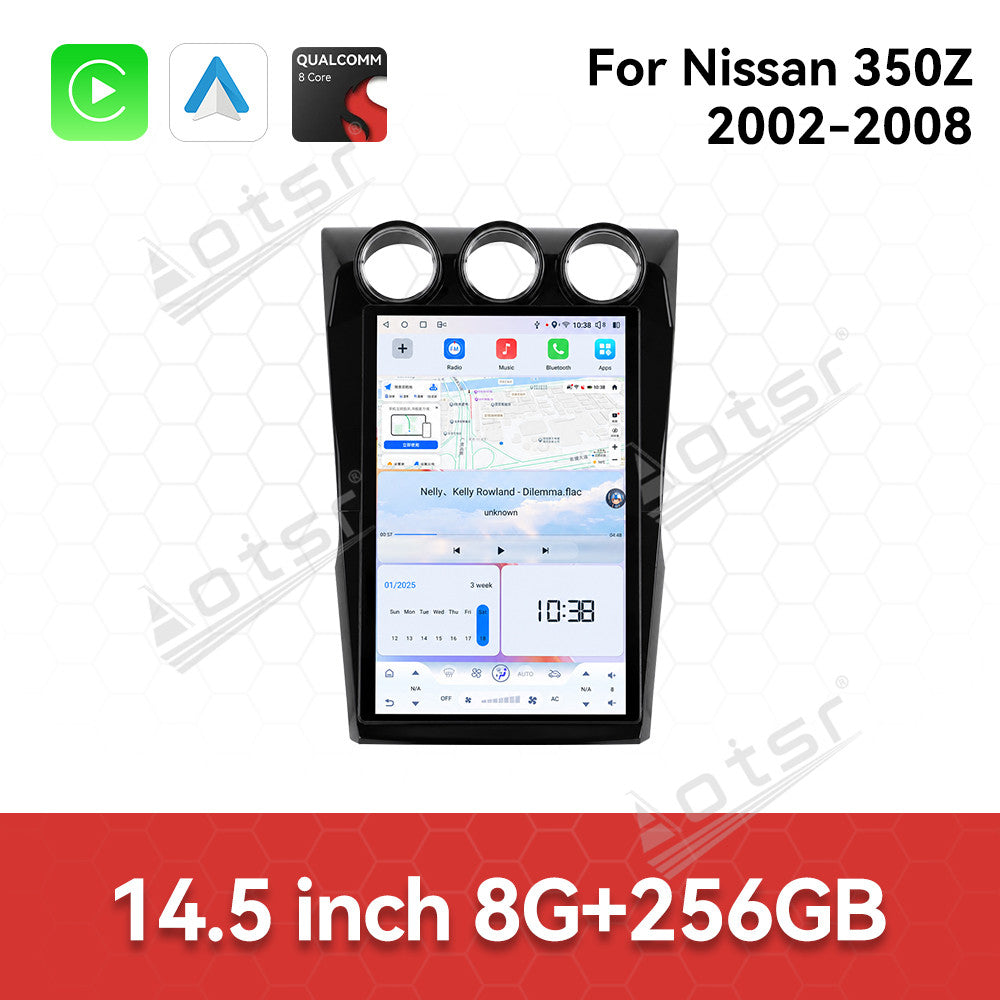 Aotsr 14.5 inch Car Radio for Nissan 350Z 2002-2008 Latest UI Interface Android 15 CarPlay GPS Navigation Multimedia Player Head Unit