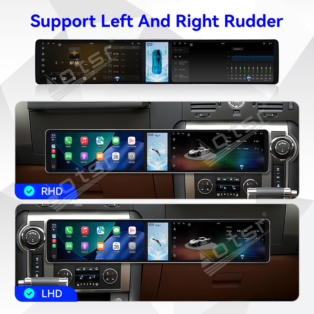 Aotsr Dual 12.3 inch Car Radio For Hummer H2 2005-2012 with 7870 Octa Core Chip Ultra HD 2400*900 Touch Screen Wireless CarPlay Bluetooth 5.0 GPS Navigation