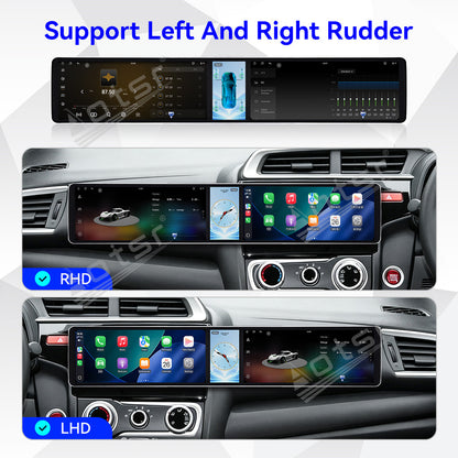 Aotsr Dual 12.3 inch Car Radio for Honda Jazz 2013-2015 with 7870 Octa Core Chip, Ultra HD 2400*900 Touch Screen, Wireless CarPlay, Bluetooth 5.0, GPS Navigation, 4G Network, OEM Upgrade Multimedia System