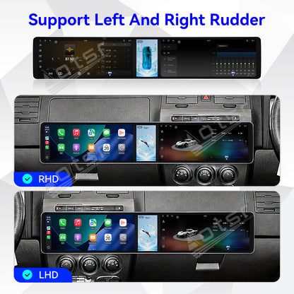 Aotsr Dual 12.3 inch Car Radio For Hummer H3 2005-2010 with 7870 Octa Core Chip Ultra HD 2400*900 Touch Screen Wireless CarPlay Bluetooth 5.0 GPS Navigation
