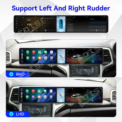 Aotsr Dual 12.3 inch Car Radio For Jeep Grand Cherokee 2008-2012 with 7870 Octa Core Chip Ultra HD 2400*900 Touch Screen Wireless CarPlay Bluetooth 5.0 GPS Navigation