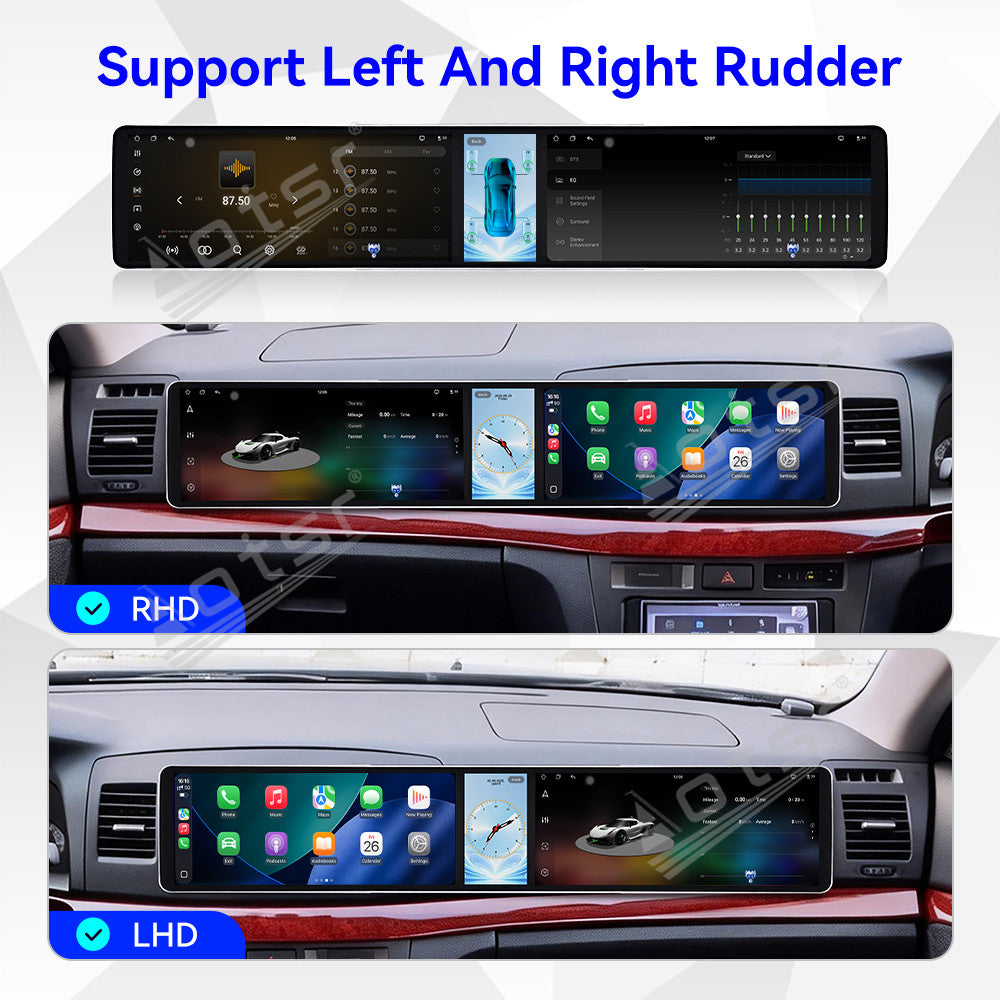 Aotsr Dual 12.3 inch Car Radio for Toyota Mark2 2000-2004 with 7870 Octa Core Chip Ultra HD 2400*900 Touch Screen Wireless CarPlay Bluetooth 5.0 GPS Navigation