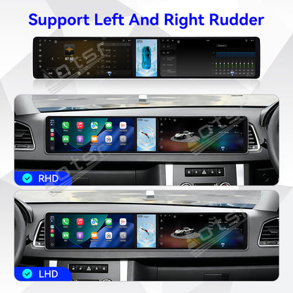 Aotsr Dual 12.3 inch Car Radio for UAZ Patriot 2016-2025 with 7870 Octa Core Chip, Ultra HD 2400*900 Touch Screen, Wireless CarPlay, Bluetooth 5.0, GPS Navigation, 4G Network, OEM Upgrade Multimedia System