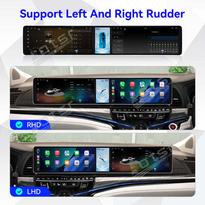 Aotsr Dual 12.3 inch Car Radio for Honda Odyssey 2020-2026 with 7870 Octa Core Chip, Ultra HD 2400*900 Touch Screen, Wireless CarPlay, Bluetooth 5.0, GPS Navigation, 4G Network, OEM Upgrade Multimedia System