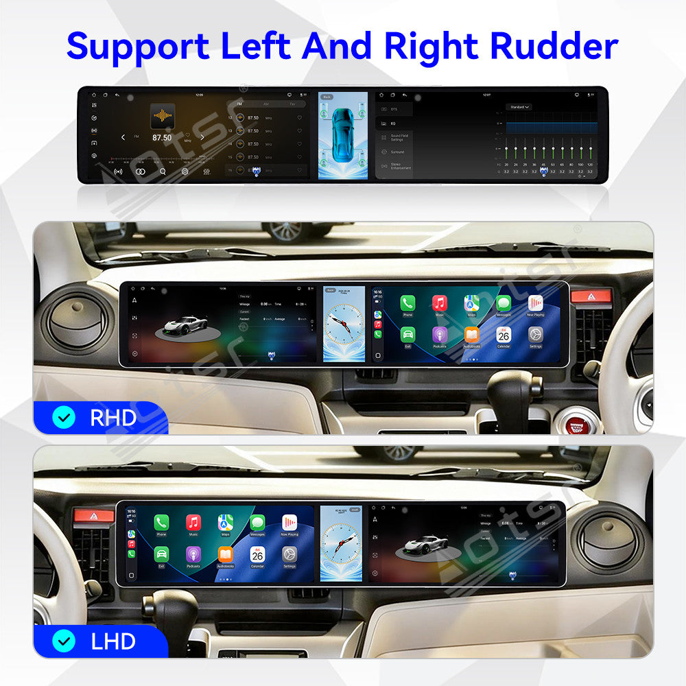 Aotsr Dual 12.3 inch Car Radio for Honda N-WGN 2013-2019 with 7870 Octa Core Chip, Ultra HD 2400*900 Touch Screen, Wireless CarPlay, Bluetooth 5.0, GPS Navigation, 4G Network, OEM Upgrade Multimedia System