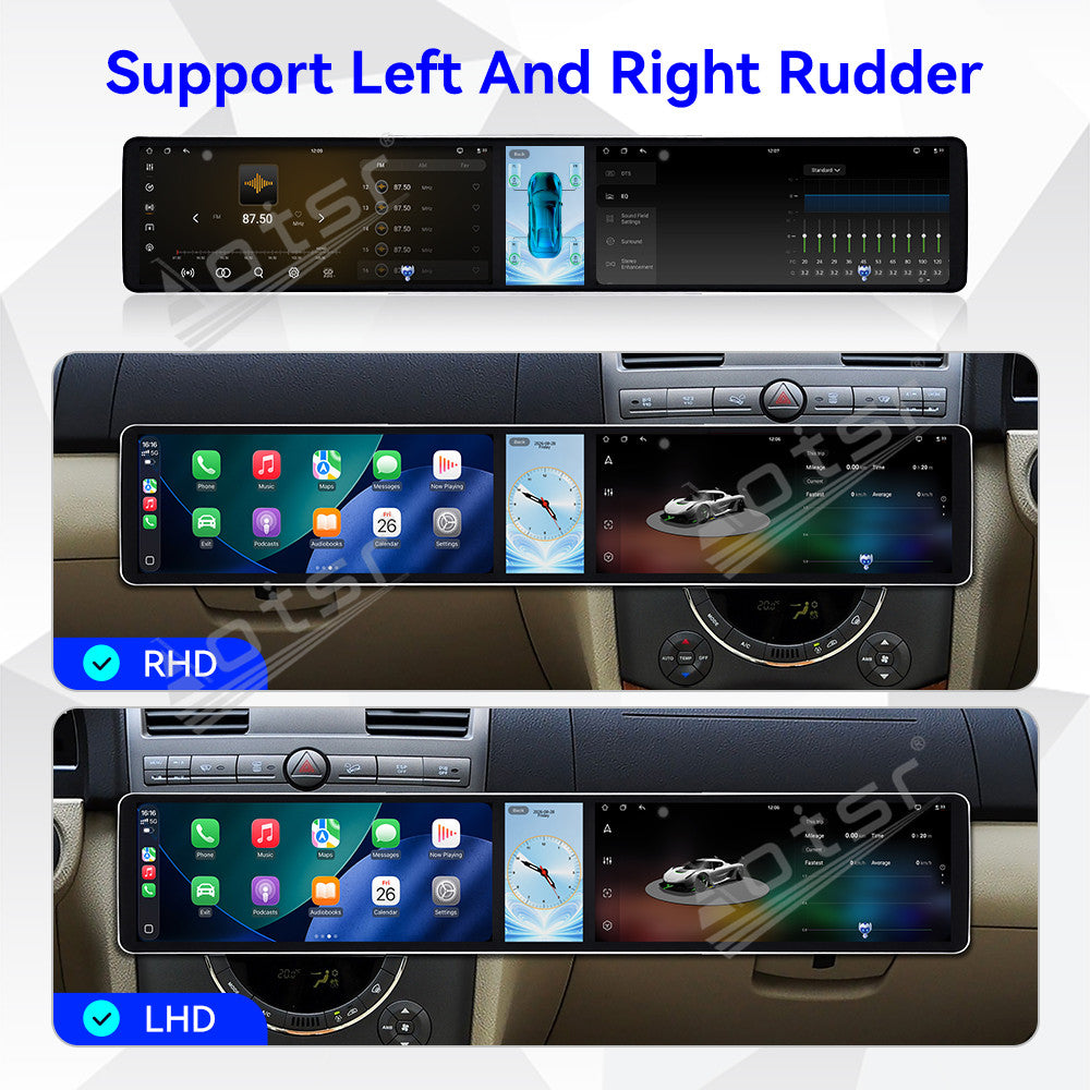 Aotsr Dual 12.3 inch Car Radio for SsangYong Rexton 2006-2012 with 7870 Octa Core Chip, Ultra HD 2400*900 Touch Screen, Wireless CarPlay, Bluetooth 5.0, GPS Navigation, 4G Network, OEM Upgrade Multimedia System