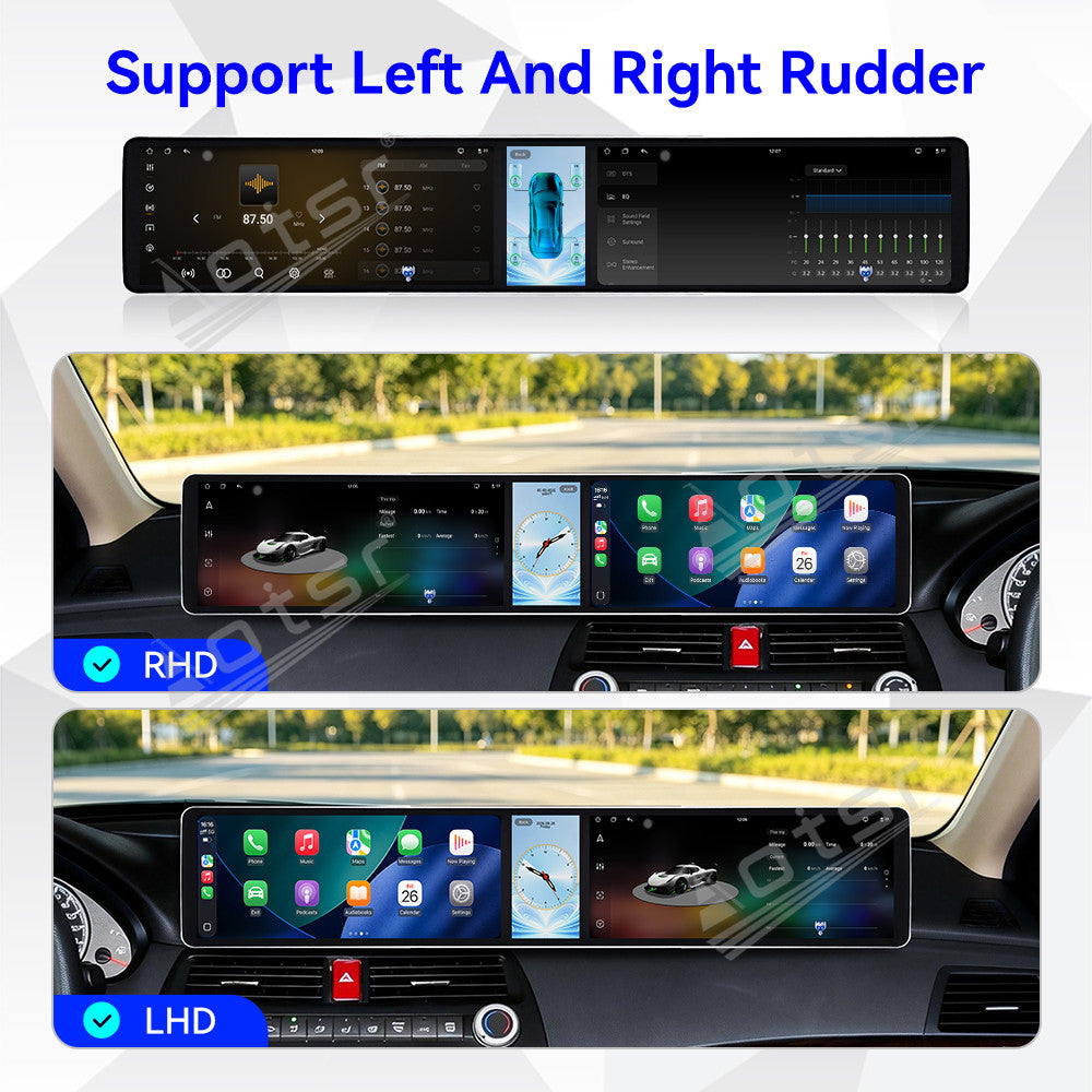 Aotsr Dual 12.3 inch Car Radio for Honda Accord 8th/Crosstour 2008-2013 with 7870 Octa Core Chip, Ultra HD 2400*900 Touch Screen, Wireless CarPlay, Bluetooth 5.0, GPS Navigation, 4G Network, OEM Upgrade Multimedia System