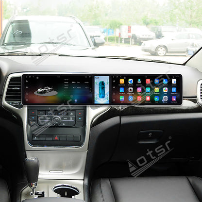 Aotsr Dual 12.3 inch Car Radio For Jeep Grand Cherokee 2008-2012 with 7870 Octa Core Chip Ultra HD 2400*900 Touch Screen Wireless CarPlay Bluetooth 5.0 GPS Navigation