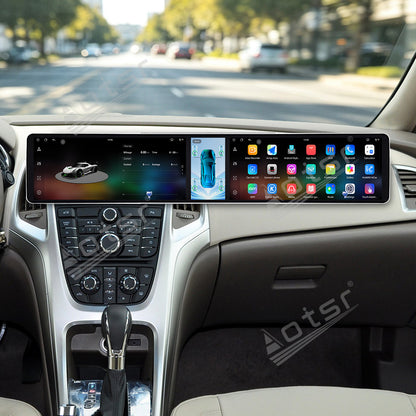 Aotsr Dual 12.3 inch Car Radio for Buick EXCELLE/ASTR 2010-2014 with 7870 Octa Core Chip Ultra HD 2400*900 Touch Screen Wireless CarPlay Bluetooth 5.0 GPS Navigation 4G Network OEM Upgrade Multimedia System
