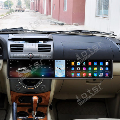 Aotsr Dual 12.3 inch Car Radio for SsangYong Rexton 2006-2012 with 7870 Octa Core Chip, Ultra HD 2400*900 Touch Screen, Wireless CarPlay, Bluetooth 5.0, GPS Navigation, 4G Network, OEM Upgrade Multimedia System
