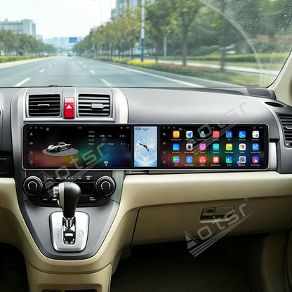 Aotsr Dual 12.3 inch Car Radio for Honda CR-V 2007-2011 with 7870 Octa Core Chip, Ultra HD 2400*900 Touch Screen, Wireless CarPlay, Bluetooth 5.0, GPS Navigation, 4G Network, OEM Upgrade Multimedia System