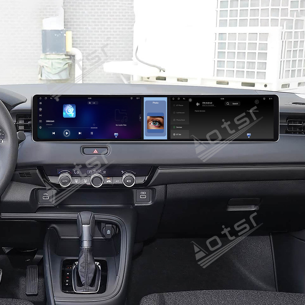 Aotsr Dual 12.3 inch Car Radio for Honda XR-V 2023-2026 with 7870 Octa Core Chip, Ultra HD 2400*900 Touch Screen, Wireless CarPlay, Bluetooth 5.0, GPS Navigation, 4G Network, OEM Upgrade Multimedia System
