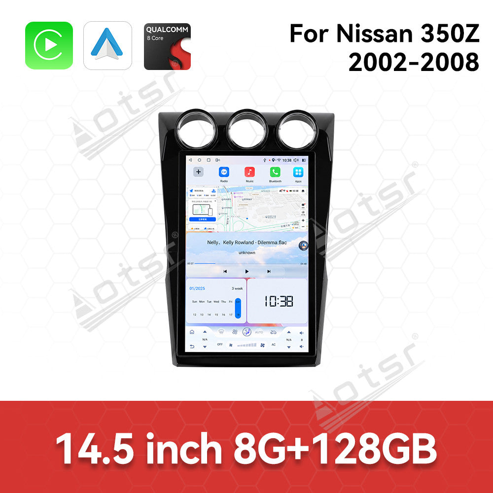 Aotsr 14.5 inch Car Radio for Nissan 350Z 2002-2008 Latest UI Interface Android 15 CarPlay GPS Navigation Multimedia Player Head Unit