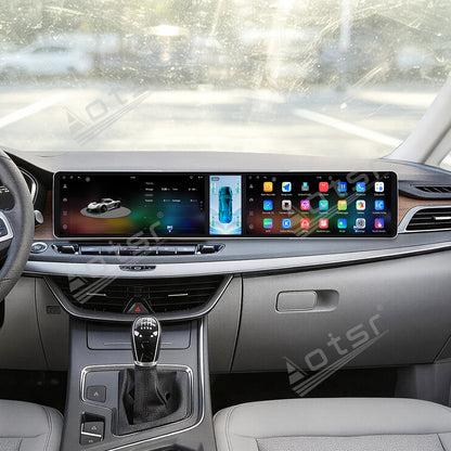 Aotsr Dual 12.3 inch Car Radio For Geely Jiaji/Maple 80V 2017-2022 with 7870 Octa Core Chip Ultra HD 2400*900 Touch Screen Wireless CarPlay Bluetooth 5.0 GPS Navigation